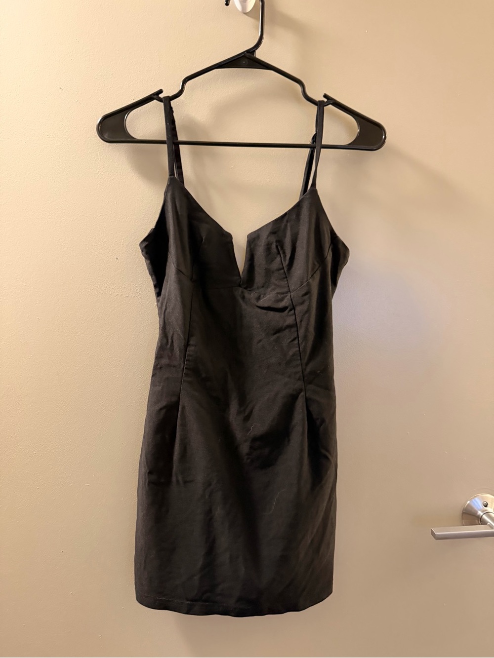Tobi Black Mini Slip Dress with Spaghetti Straps
